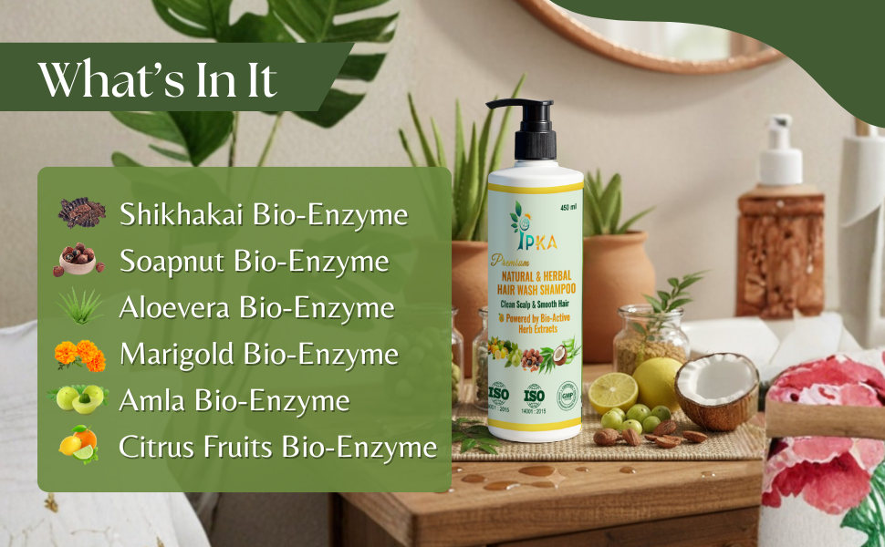 Premium herbal and natural hair wash shampoo