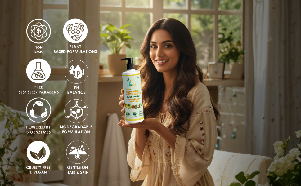 Premium herbal and natural hair wash shampoo